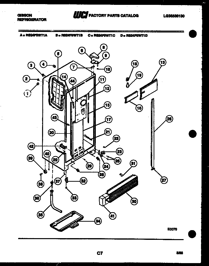 Gibson RS24F9WT1D cabinet parts diagram