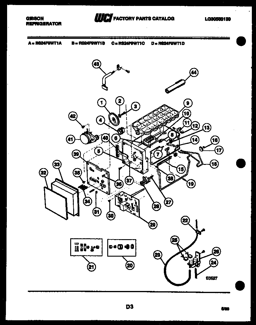Gibson RS24F9WT1D ice maker parts diagram