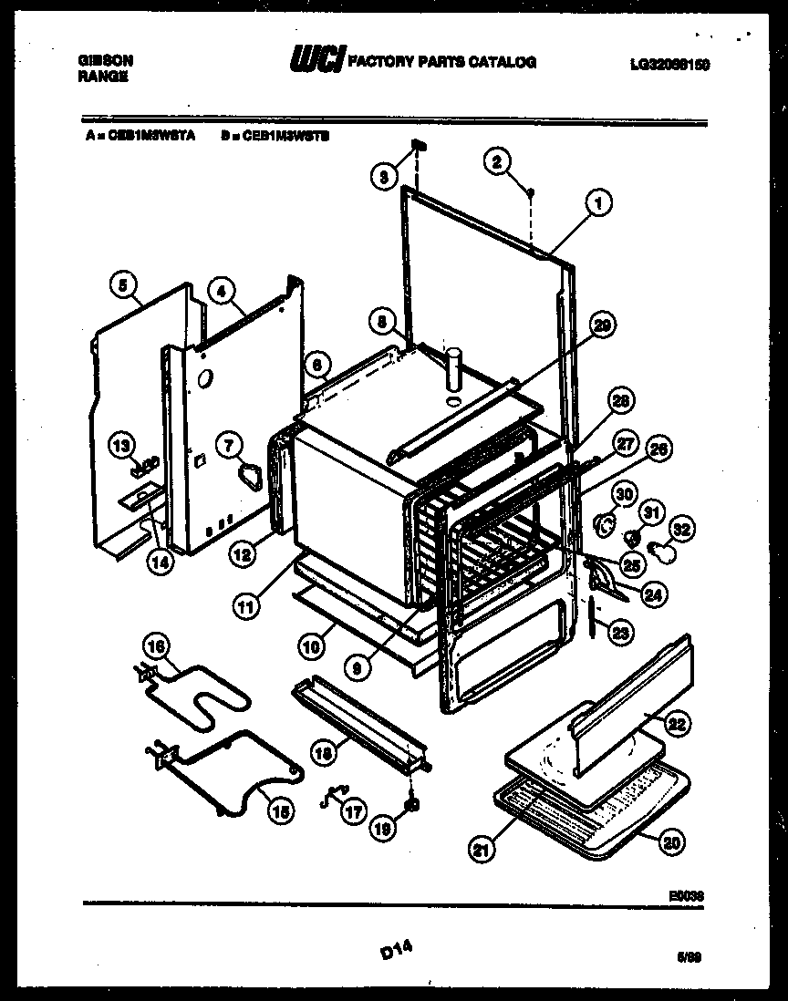 Gibson CEB1M3WSTA body parts diagram