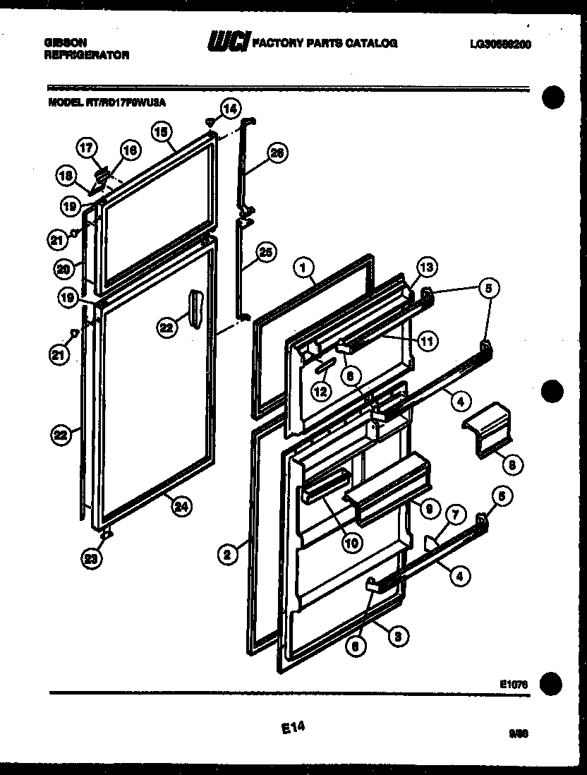 Gibson RT17F9WU3A door parts diagram