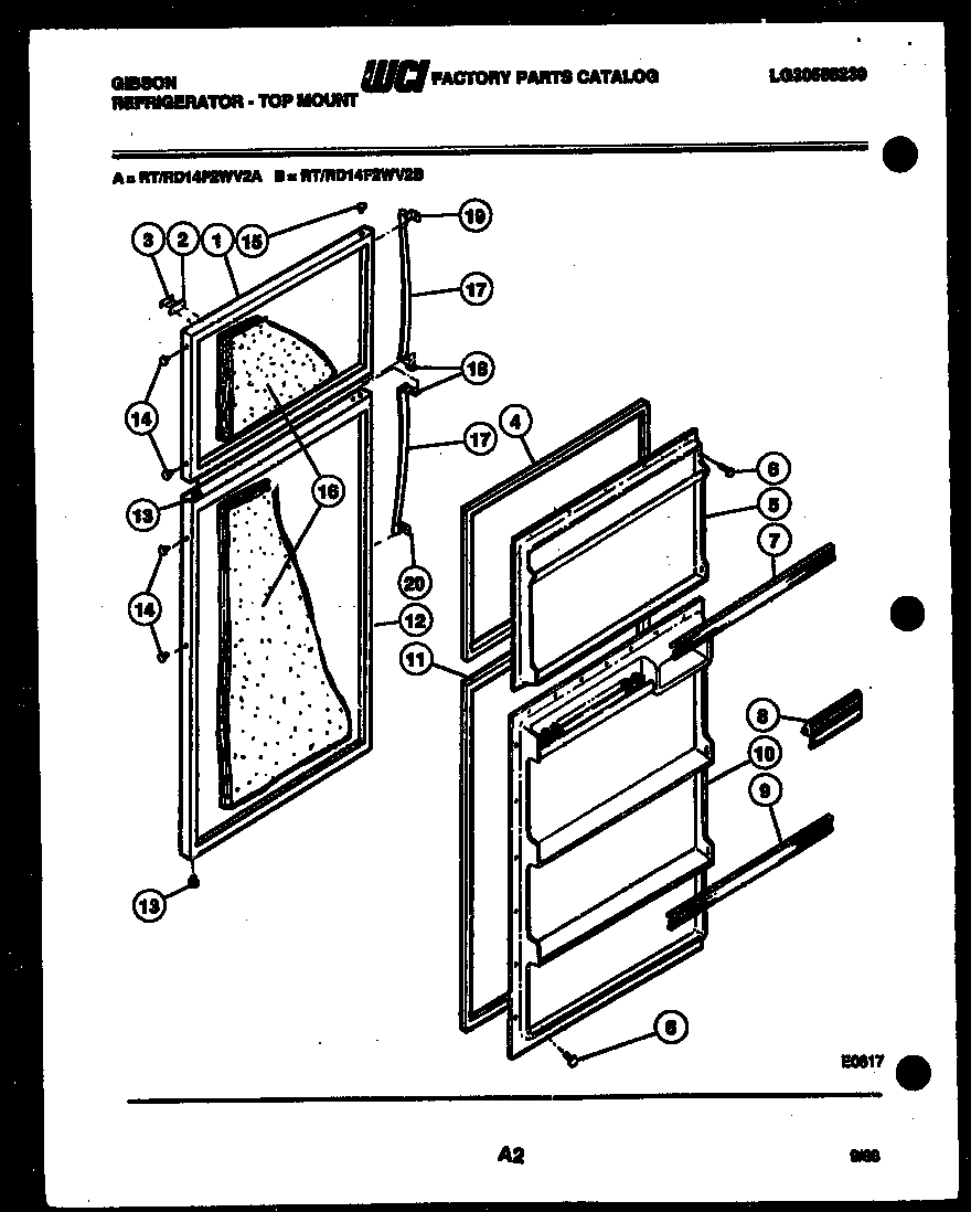 Gibson RD14F2WV2B door parts diagram