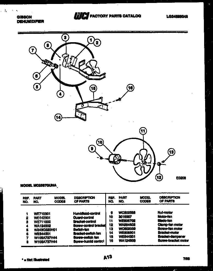 Gibson MC25S7GUNA air control parts diagram