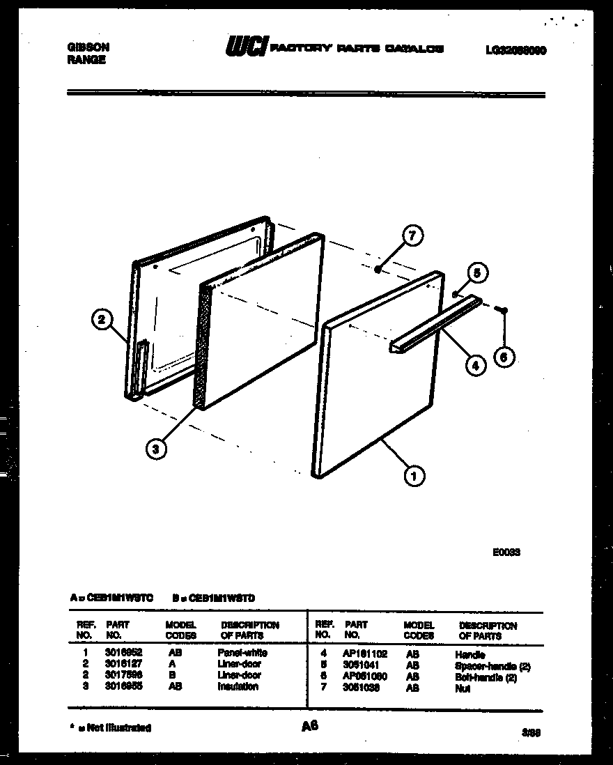 Gibson CEB1M1WSTC door parts diagram