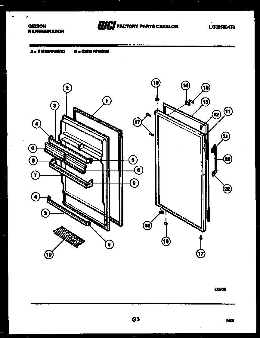 Gibson RM18F6WS1E door parts diagram