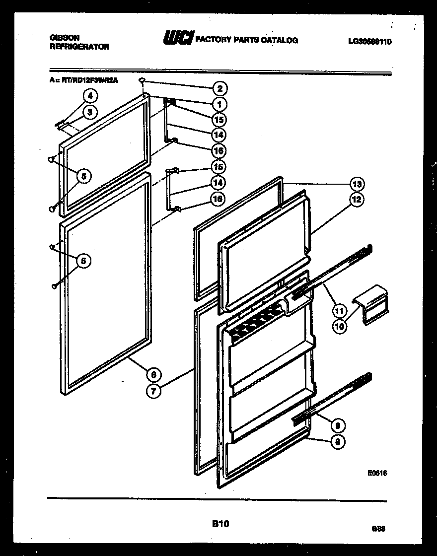 Gibson RT12F3WR2A door parts diagram