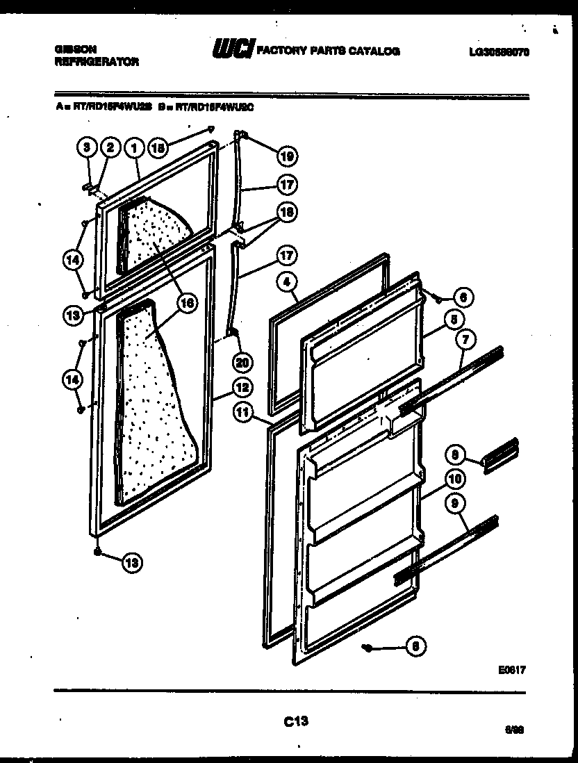 Gibson RD15F4WU2B door parts diagram