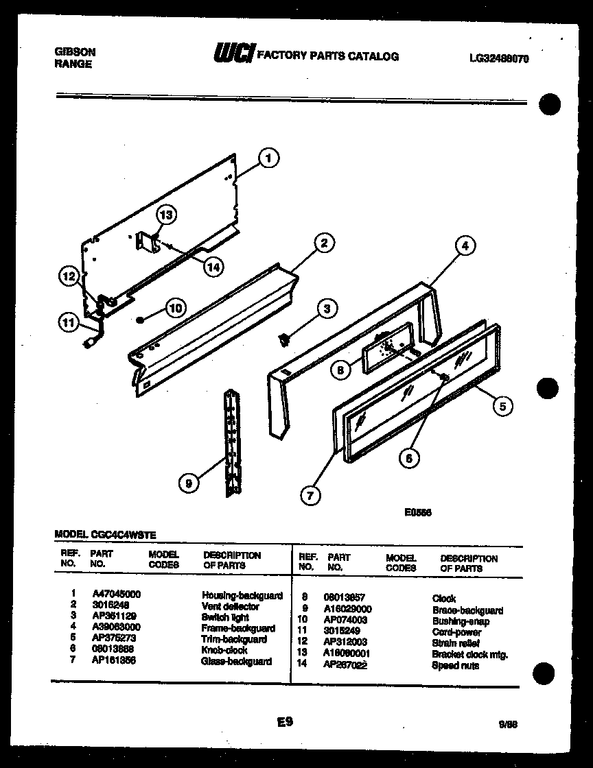 Gibson CGC4C4WSTE backguard diagram