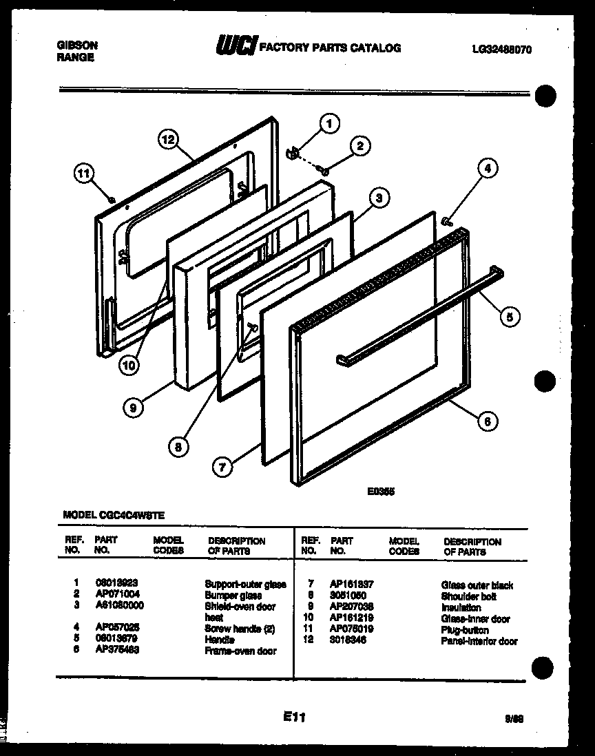Gibson CGC4C4WSTE door parts diagram