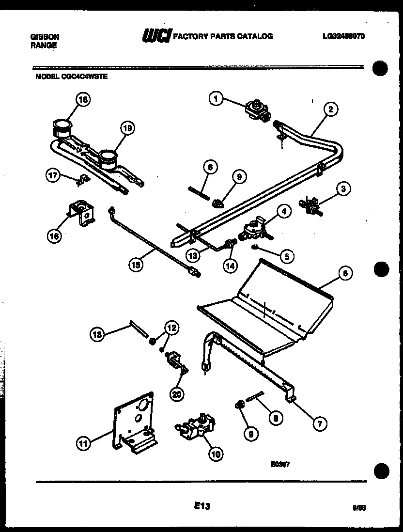 Gibson CGC4C4WSTE burner parts diagram