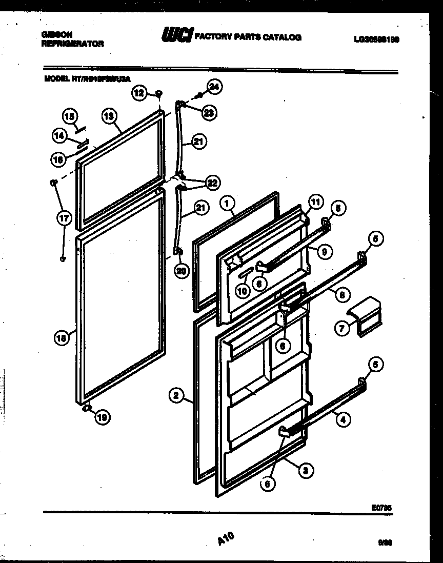 Gibson RD19F3WU3A door parts diagram