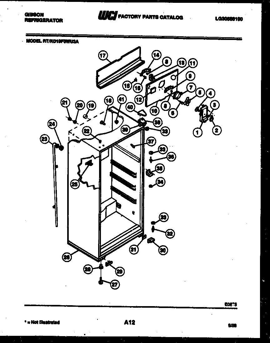 Gibson RD19F3WU3A cabinet parts diagram