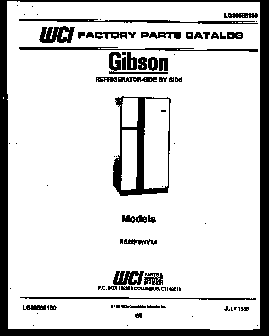 Gibson RS22F8WV1A front cover diagram