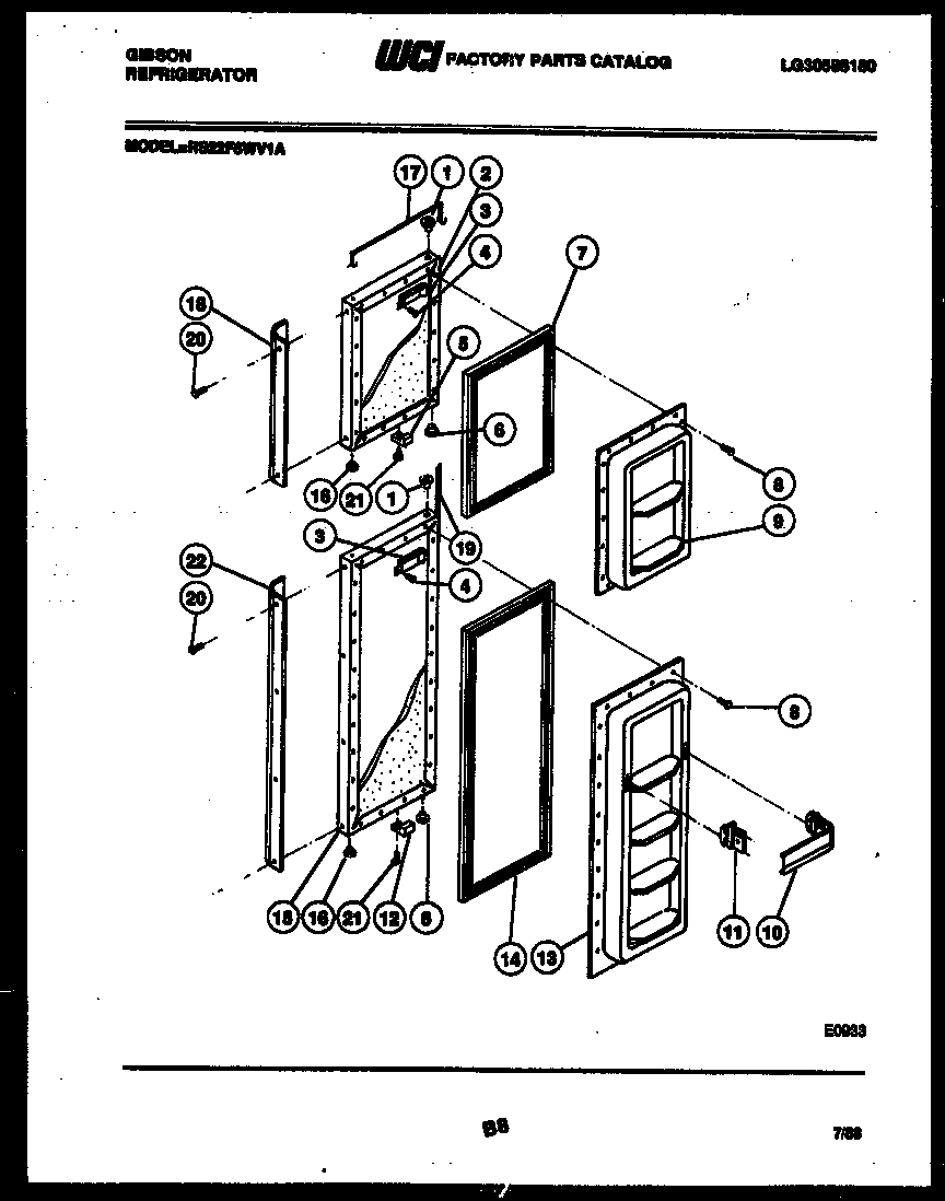 Gibson RS22F8WV1A door parts diagram