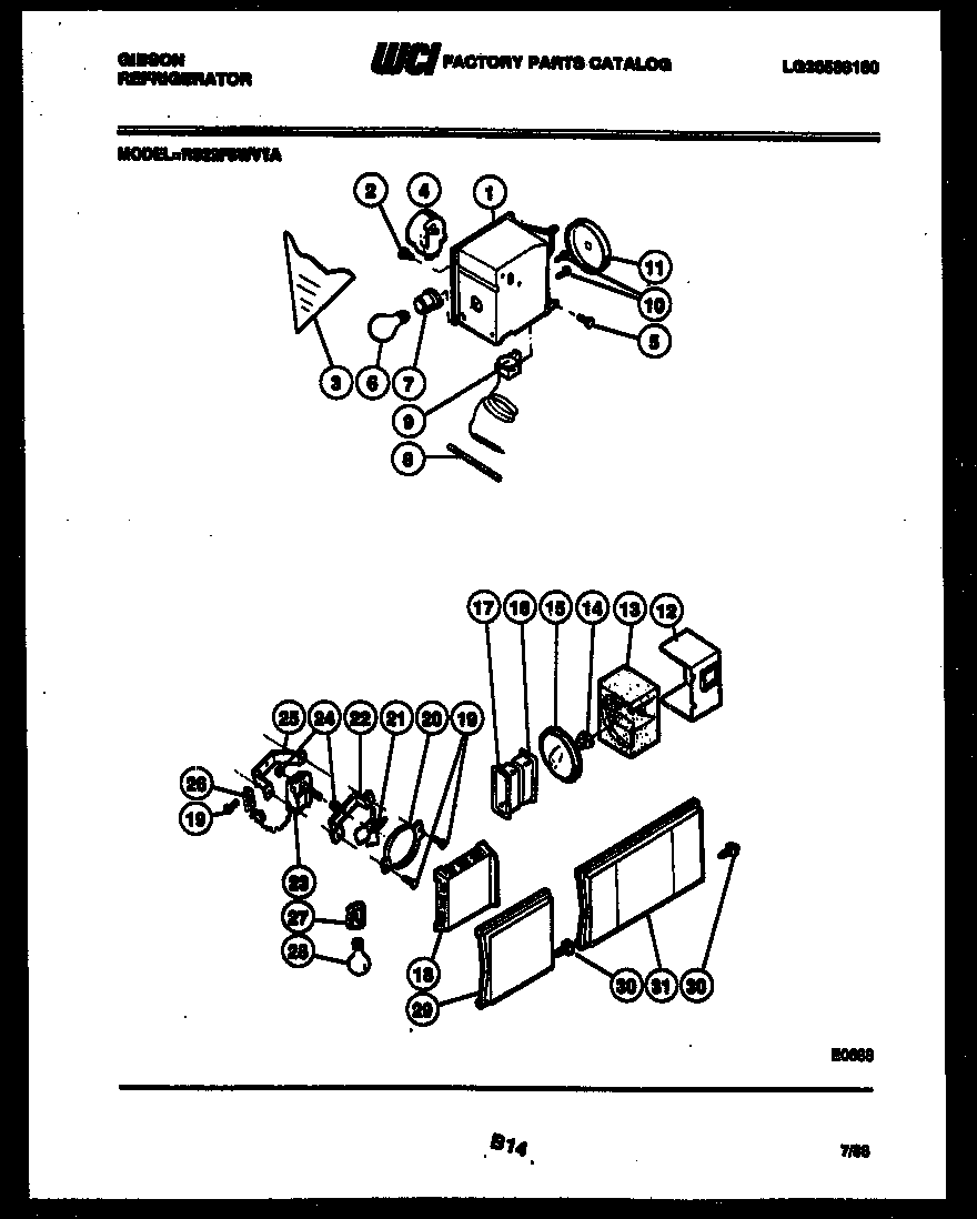 Gibson RS22F8WV1A refrigerator control assembly, damper control assembly and f diagram