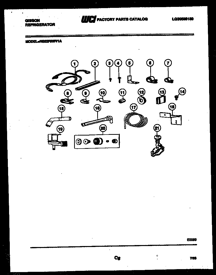 Gibson RS22F8WV1A ice maker installation parts diagram