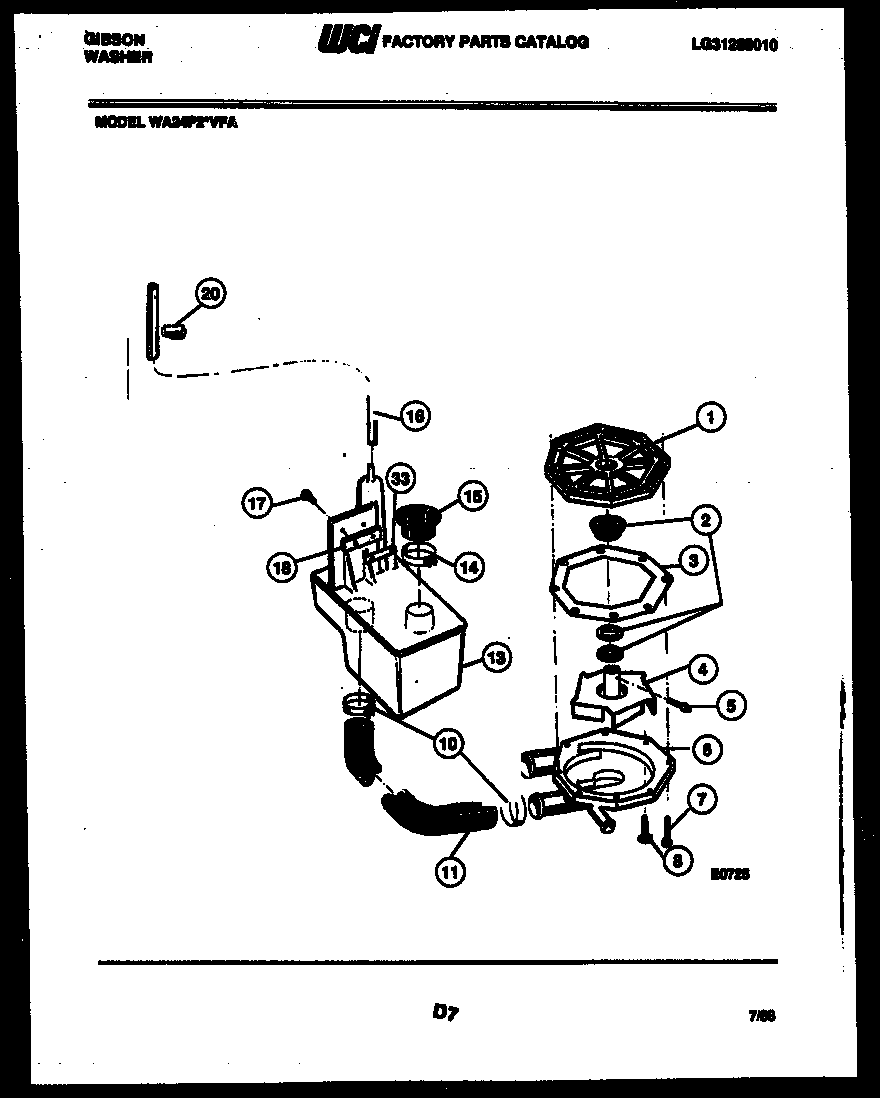 Gibson WA24P2WVFA drain, recirculate parts diagram