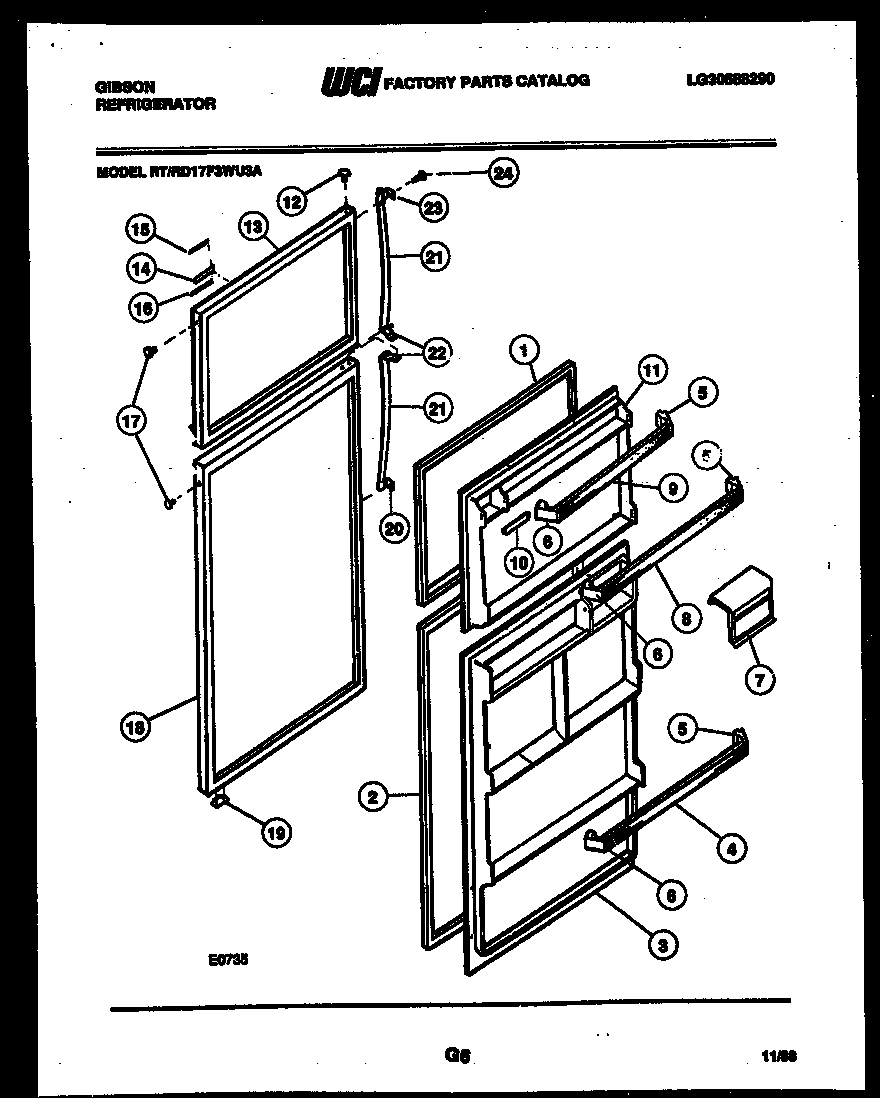 Gibson RD17F3WU3A door parts diagram