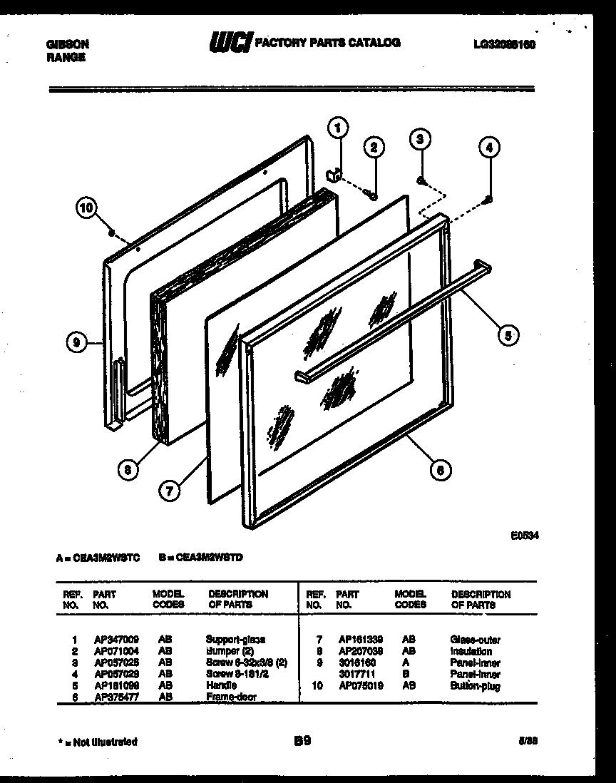 Gibson CEA3M2WSTC door parts diagram