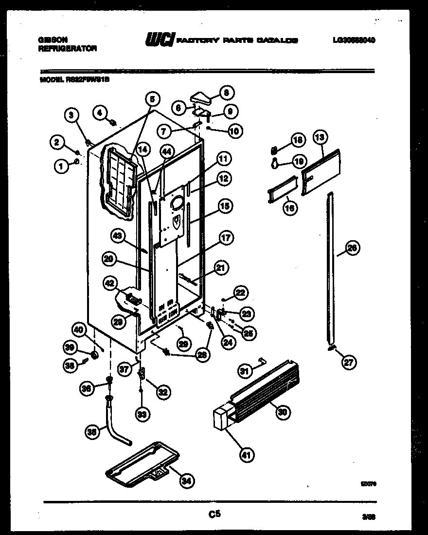 Gibson RS22F9WS1B cabinet parts diagram