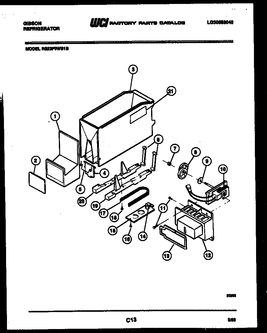 Gibson RS22F9WS1B ice dispenser diagram