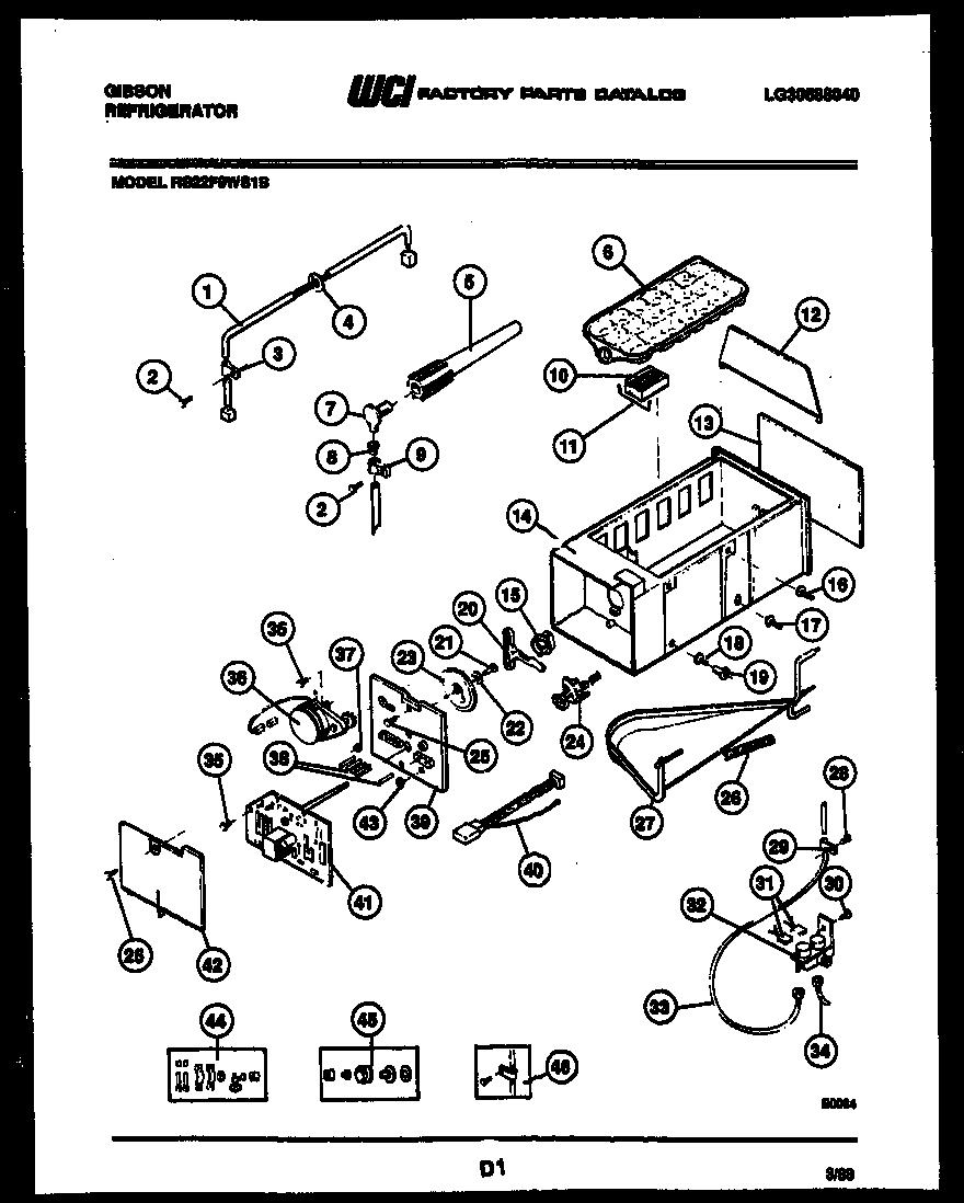 Gibson RS22F9WS1B ice maker parts diagram