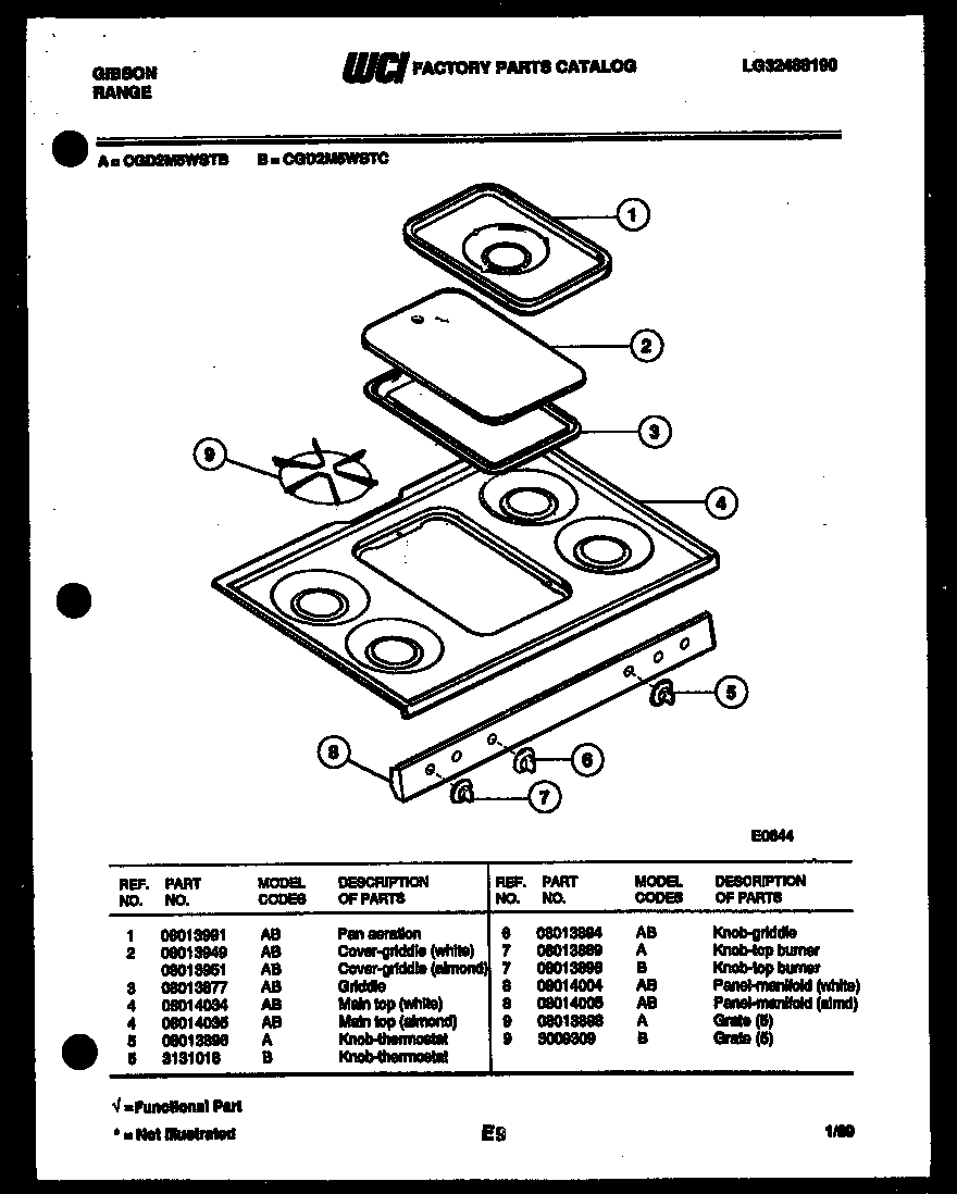 Gibson CGD2M5WSTB cooktop parts diagram