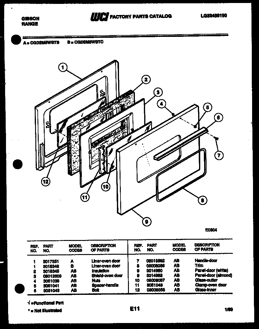 Gibson CGD2M5WSTB door parts diagram