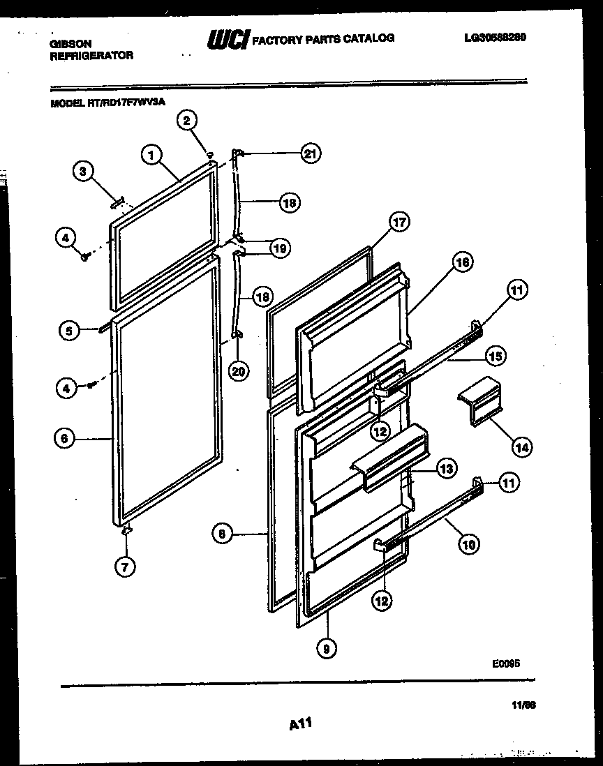 Gibson RT17F7WV3A door parts diagram