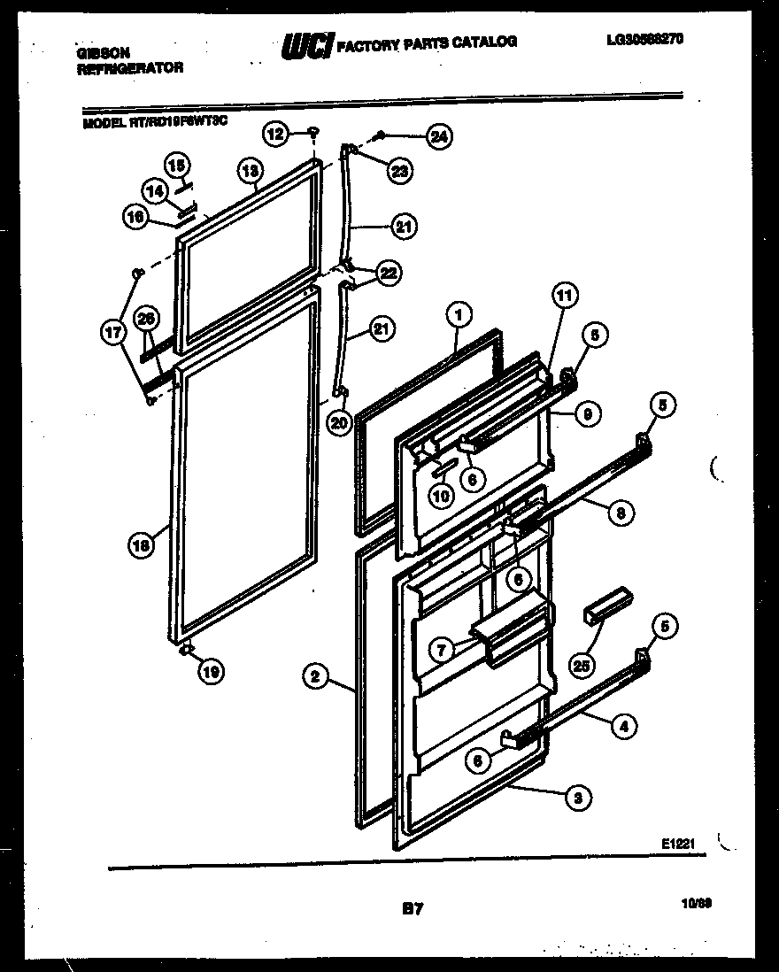 Gibson RT19F6WT3C door parts diagram
