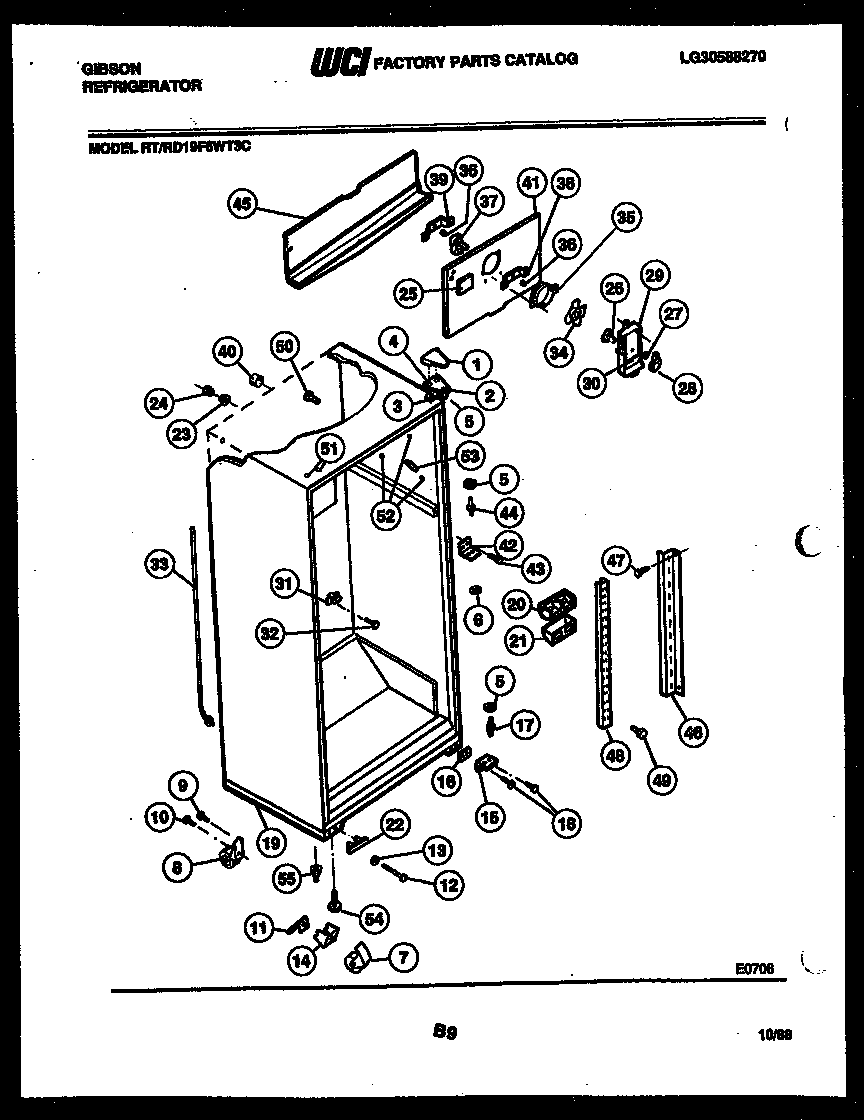 Gibson RT19F6WT3C cabinet parts diagram