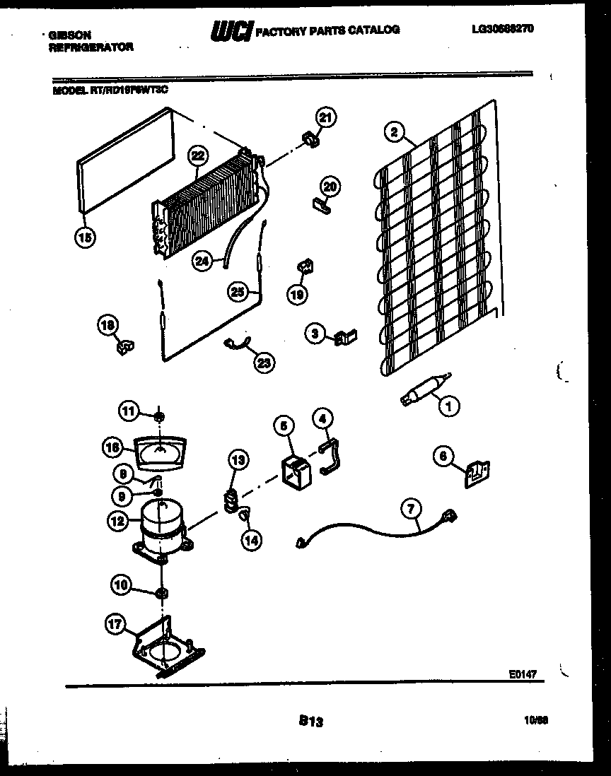 Gibson RT19F6WT3C system and automatic defrost parts diagram