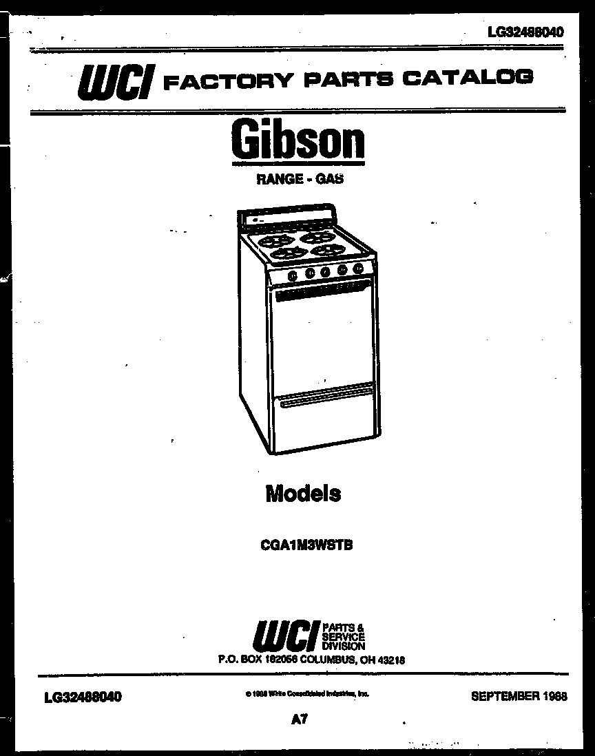 Gibson CGA1M3WSTB cover page diagram