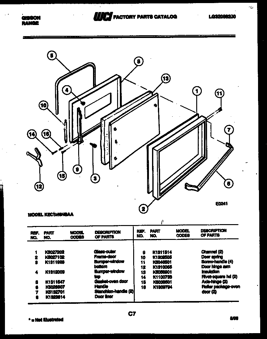 Gibson KEC3M6NSAA door parts diagram