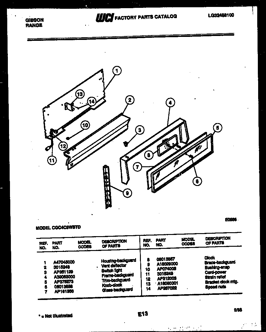 Gibson CGC4C5WSTD backguard diagram