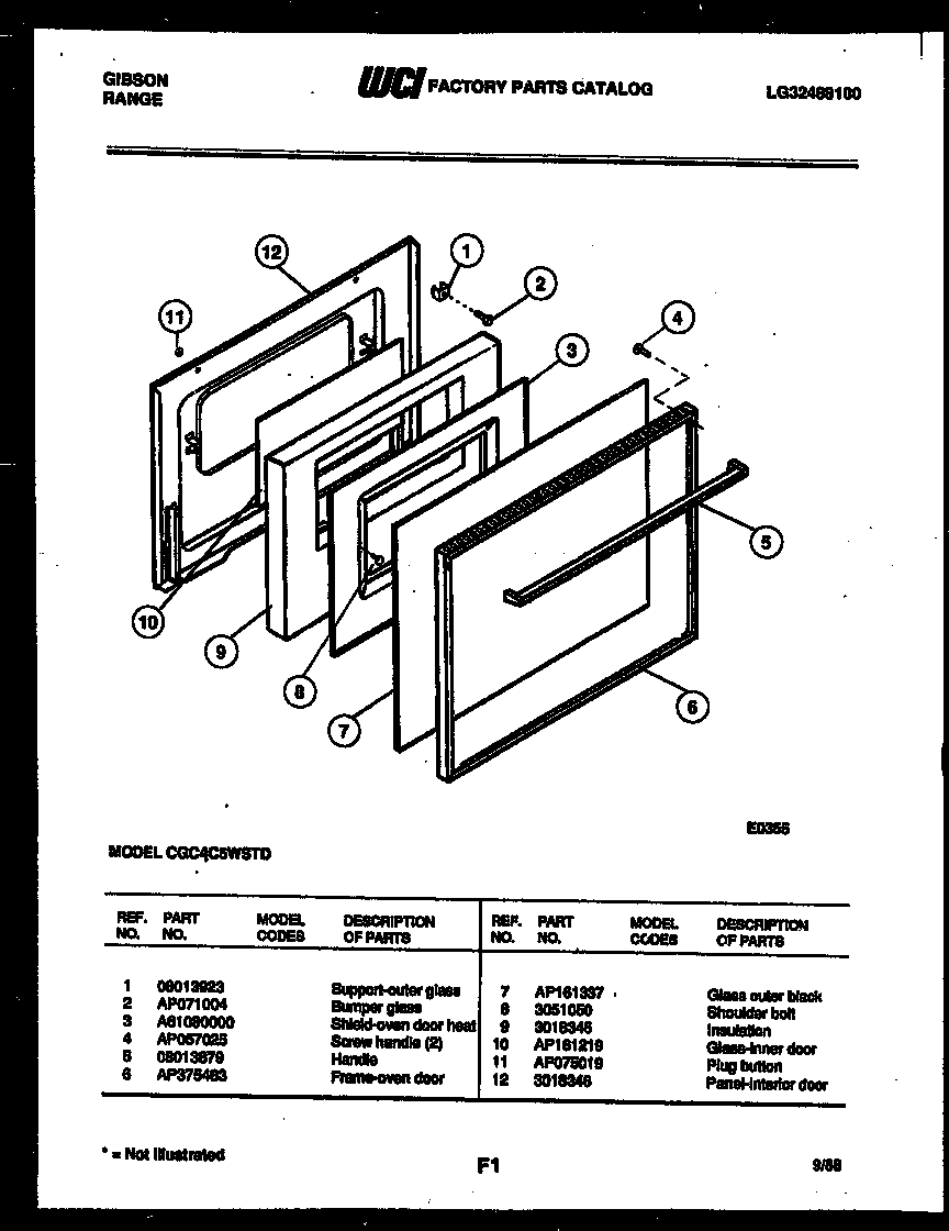 Gibson CGC4C5WSTD door parts diagram