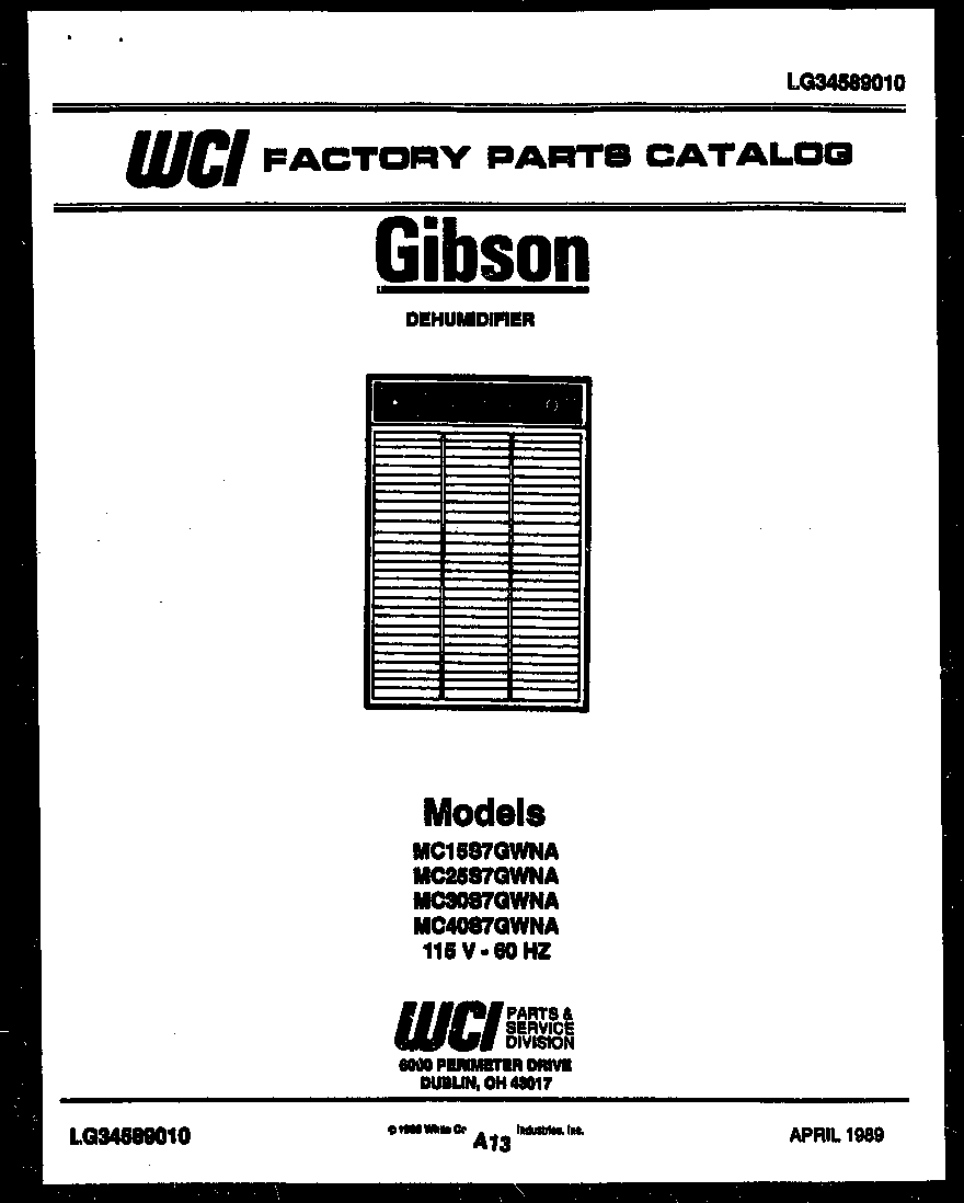 Gibson MC30S7GWNA front cover diagram