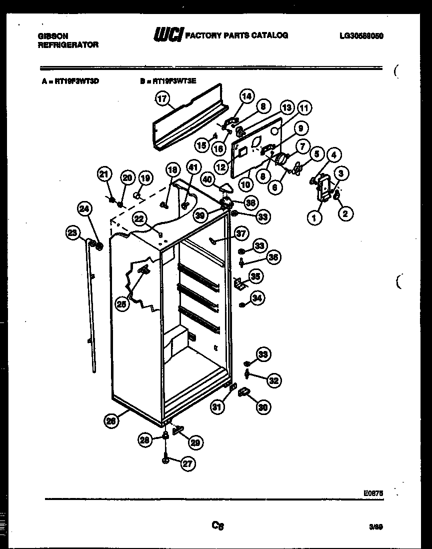 Gibson RT19F3WT3D cabinet parts diagram