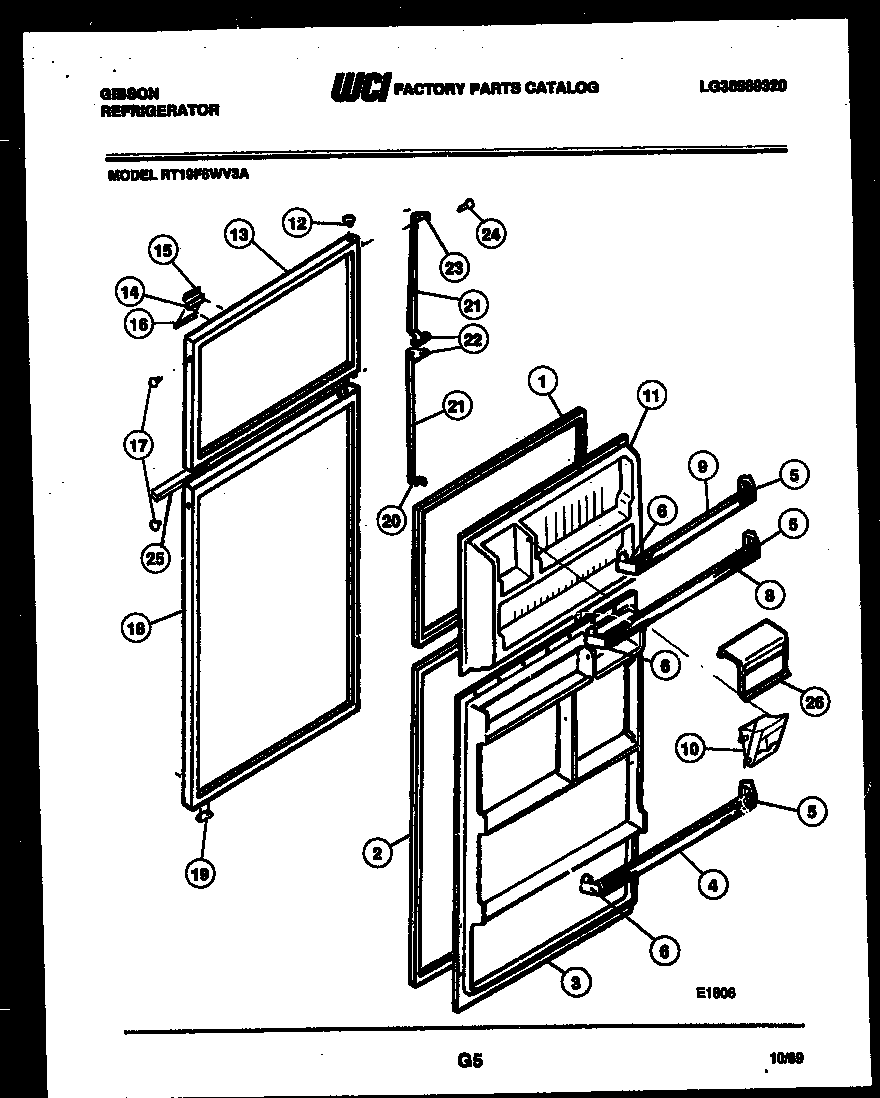 Gibson RT19F6WV3A door parts diagram