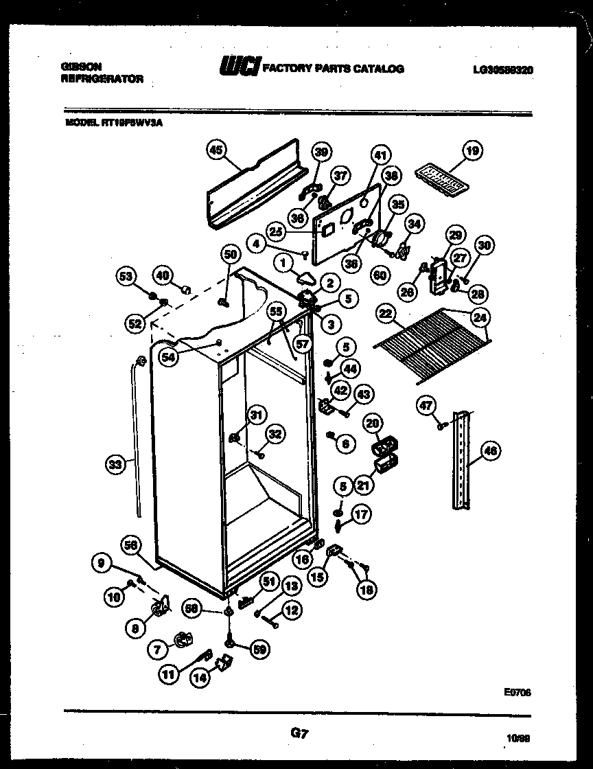 Gibson RT19F6WV3A cabinet parts diagram