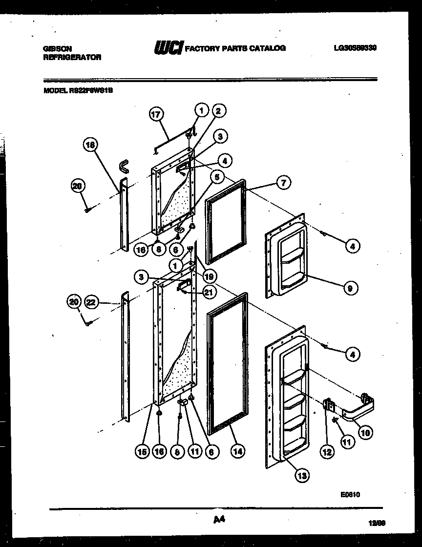 Gibson RS22F8WS1B door parts diagram