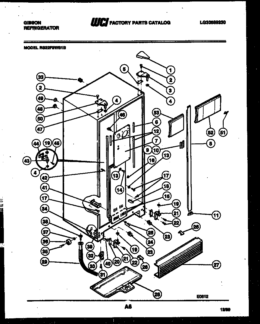 Gibson RS22F8WS1B cabinet parts diagram