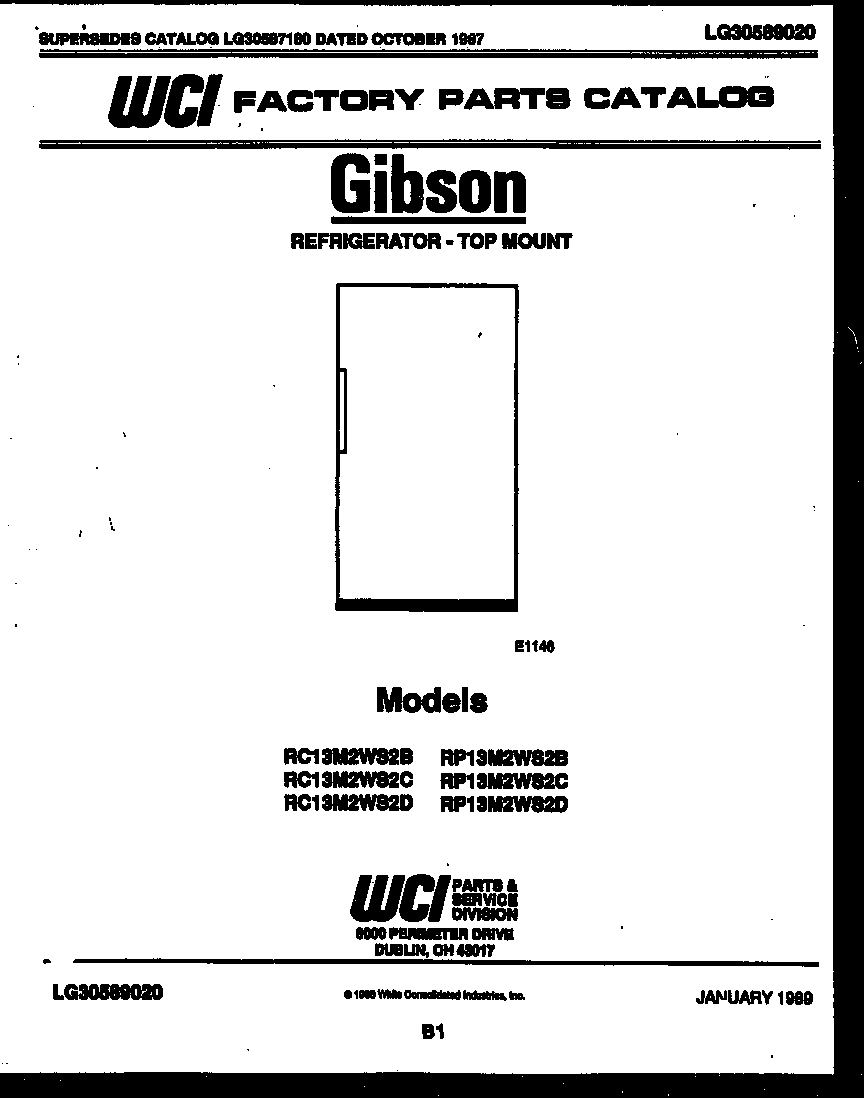 Gibson RP13M2WS2B cover page diagram