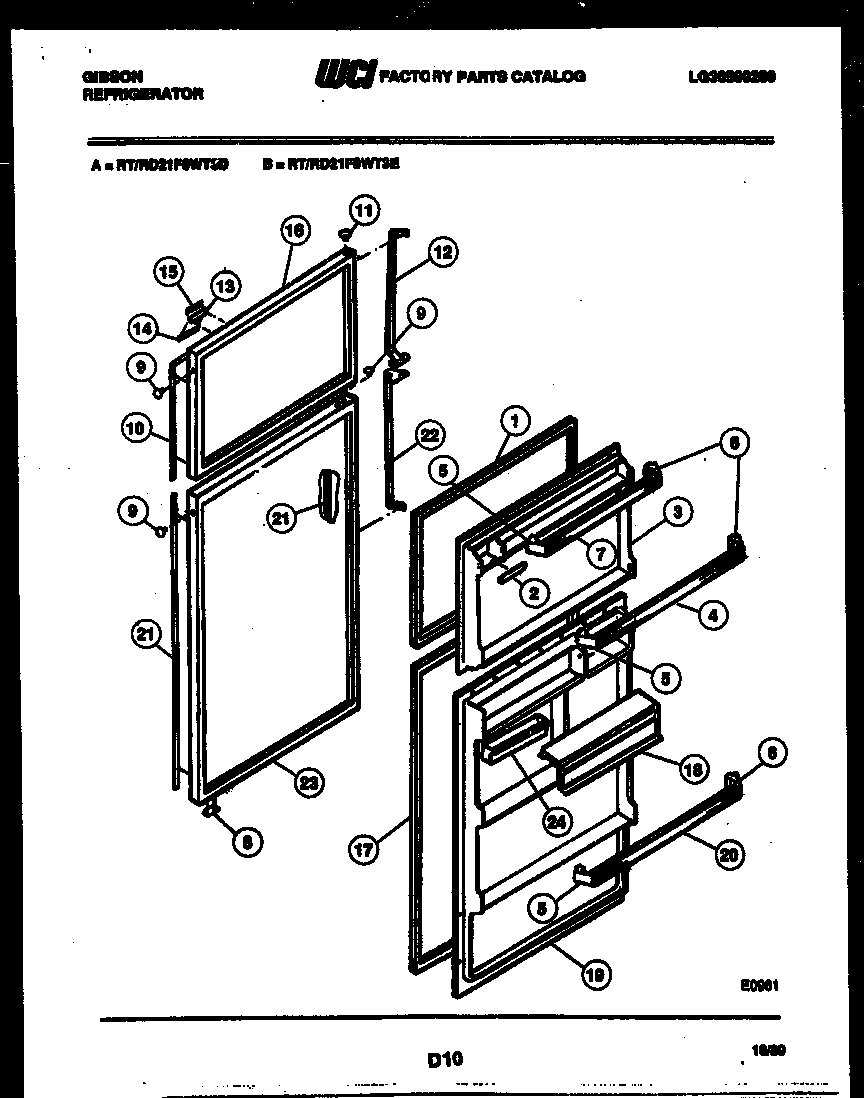 Gibson RT21F9WT3D door parts diagram