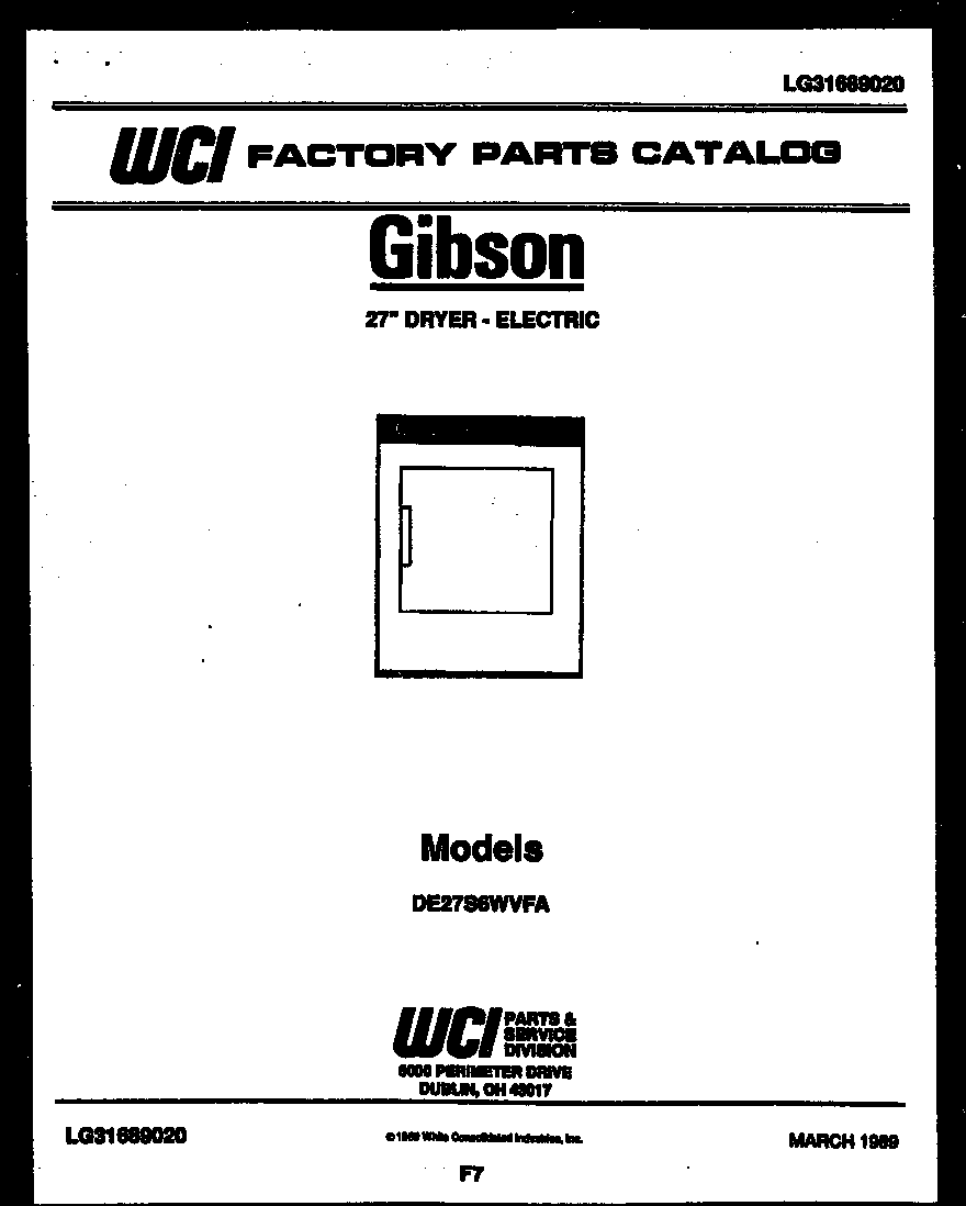 Gibson DE27S6WVFA null diagram