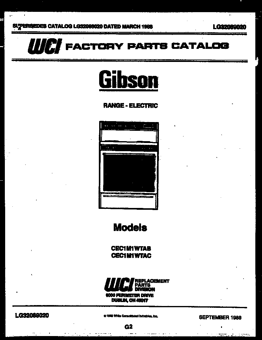 Gibson CEC1M1WTAC cover diagram