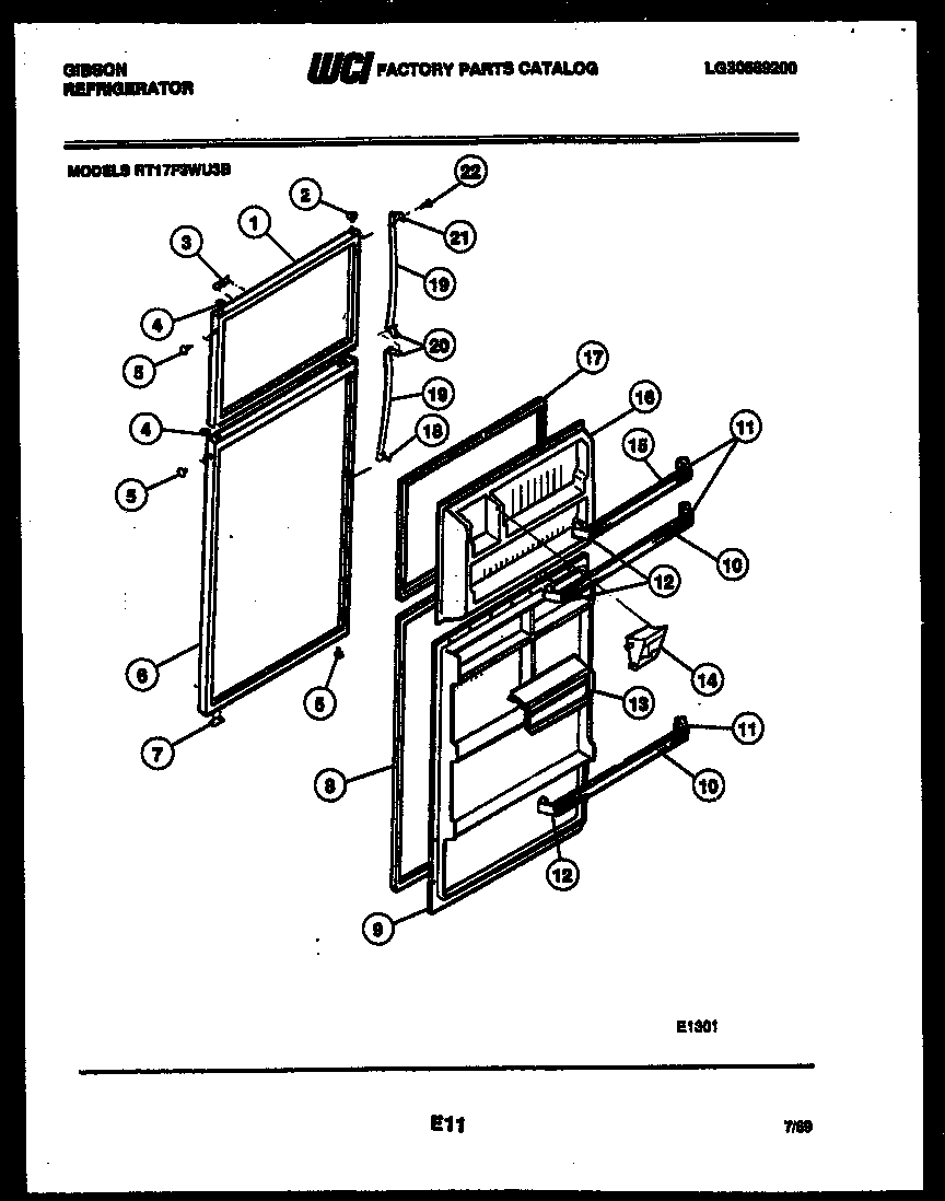 Gibson RD19F8WU3B door parts diagram