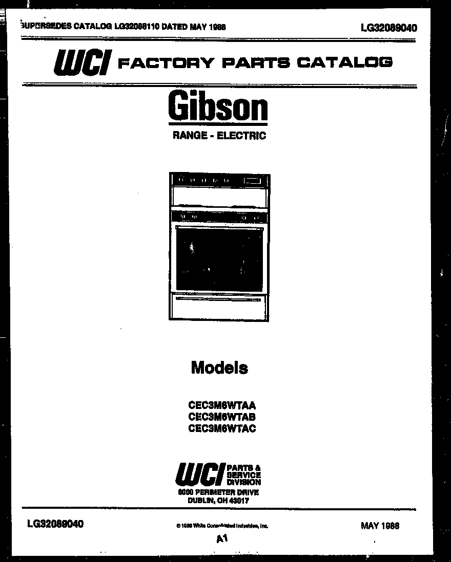 Gibson CEC3M6WTAC cover diagram
