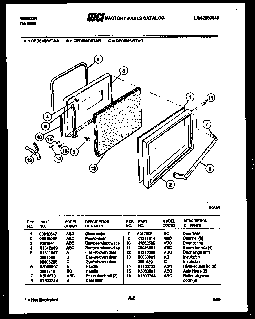 Gibson CEC3M6WTAC door parts diagram