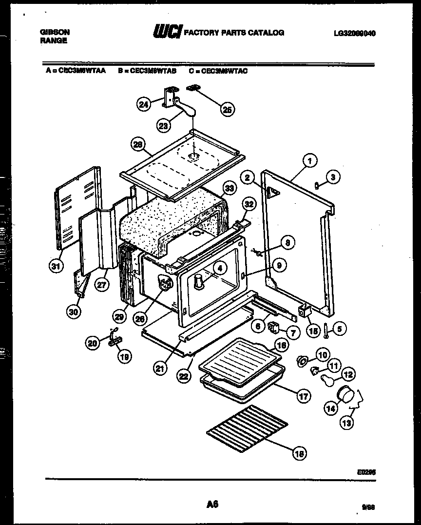 Gibson CEC3M6WTAC body parts diagram