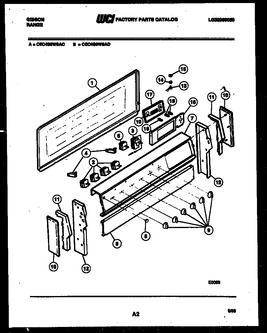 Gibson CEC4S6WSAD backguard diagram